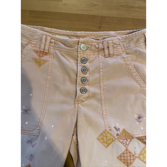 Anthropologie Blush Patchwork Straight Leg Pants - Picture 3 of 12